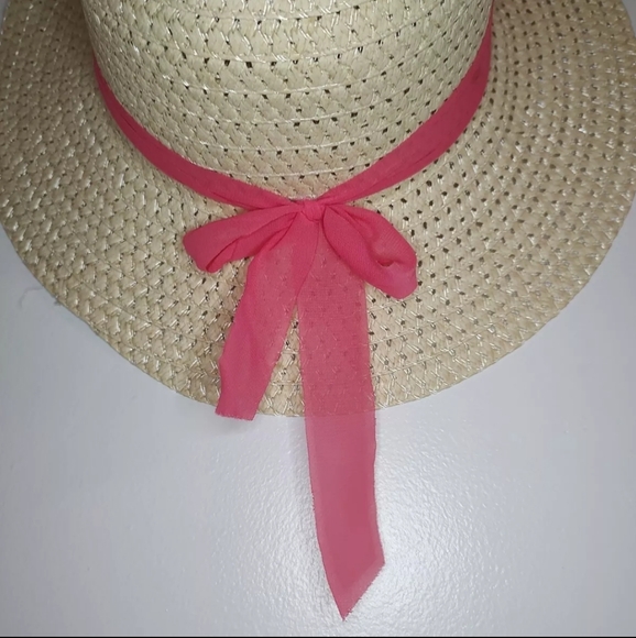 Women's Summer Straw Sun Hat 13.5" Travel Beach UV Protection Wide Brim Bow - Picture 4 of 9